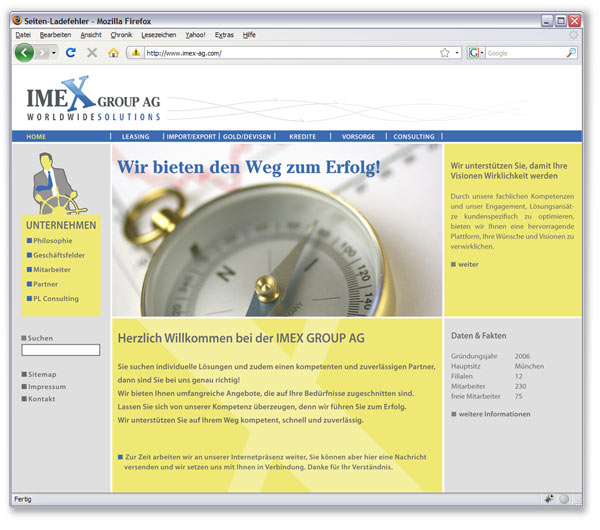 Homepage ImeX AG
